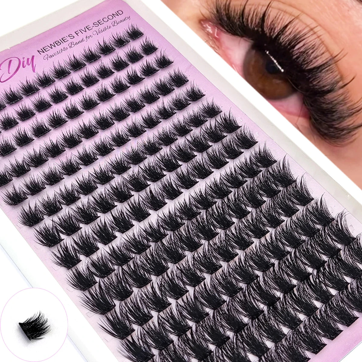 HBZGTLAD 15 Row Fairy Eyelash Cluster Manga Eyelash Cluster Transparent Spike Anime Eyelash Extension Makeup Tool Personal Manga