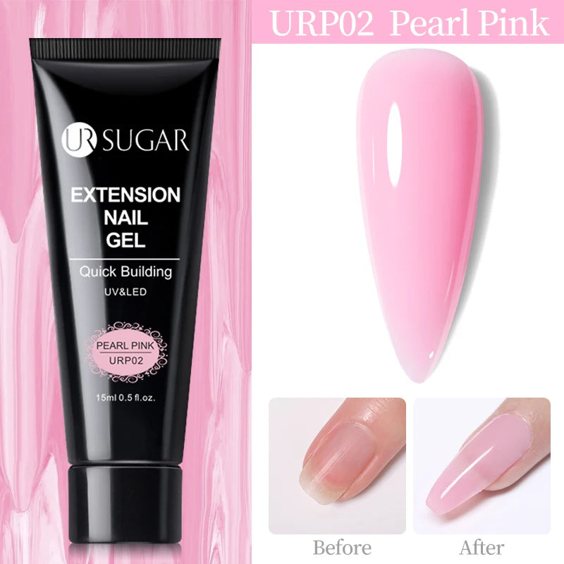UR SUGAR 15ml Nail Extension Gel Set Acrylic Quick Building Hard Gel For Finger Prolong Form Tips Manicure Extension Tool Kits