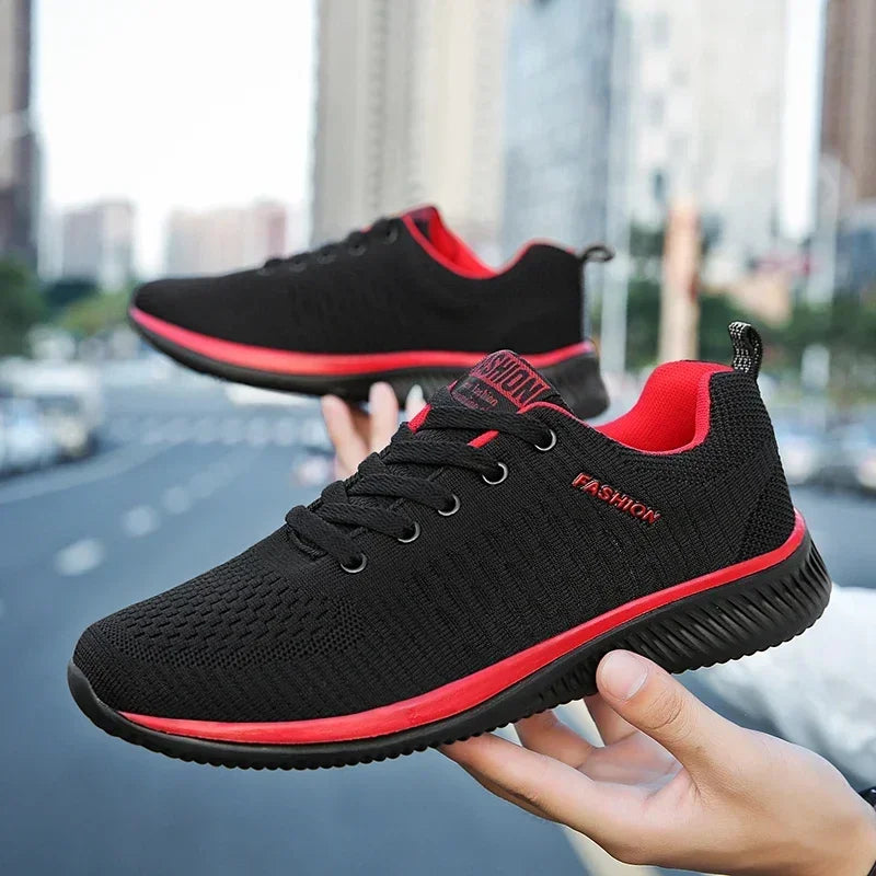 Men's Sneakers Black Casual Comfortable Knitted Sports Shoes Breathable Comfortable Running Fitness Shoes Mens Sports Shoes