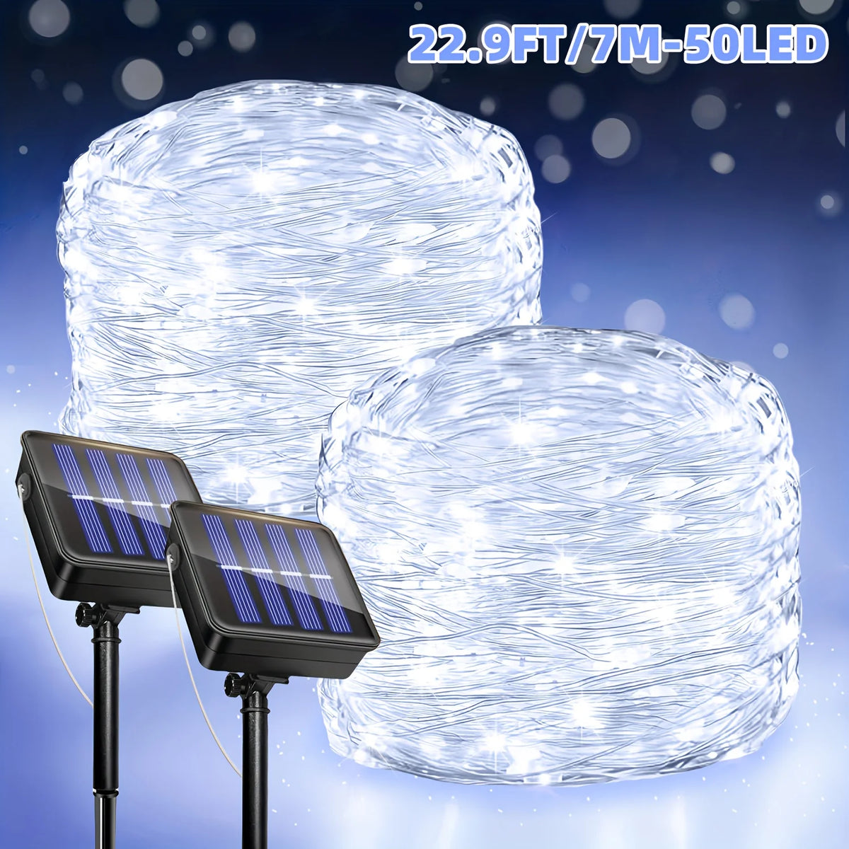 Christmas Outdoor Solar String Lights LED Flashing Fairy Lights DIY Shape Design Garden Decor Lights for Yard Tree Xmas Party