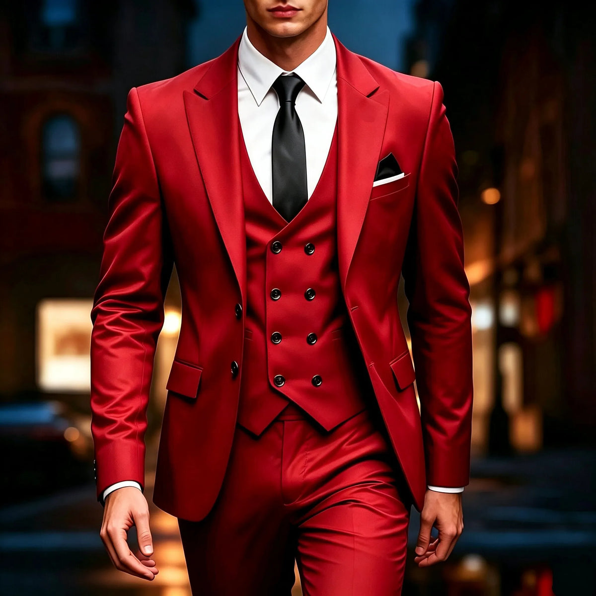 Men's 3‑Piece Suit | Wedding Business Formal Blazer & Trousers for Prom, Banquet & Official Occasions