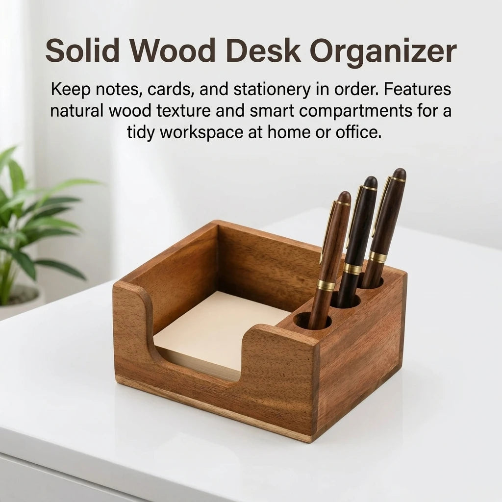 Premium Schreibtisch-Organizer aus Massivholz