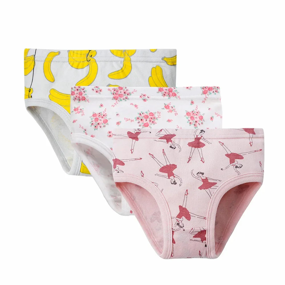 Baby Girls Panties 3pcs Per Pack Cotton Student Kids Cute Underwear Teen Panties Young Puberty Girls Underpant