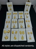 6/12/18 Pcs Stainless Steel Jewelry Set, Geometric Heart & Multi-Element Design, Three of Them Form a Set.