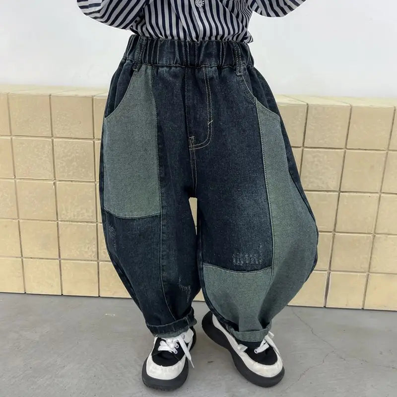 Boys Cool Denim Jeans Casual Long Pants Spring Autumn New Fashion Kids Trousers