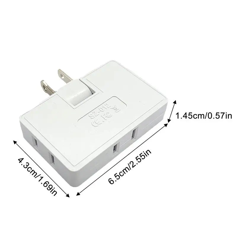 3 Way Flat Wall Outlet Extender Portable 180-Degree Rotating Wall Outlet Extender Electrical Adapters Plug Adapter Fire