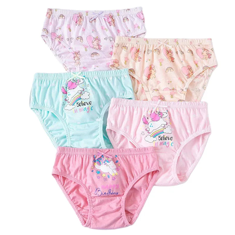 5 Pcs/Lot Cotton Girls Panties Cute Cat Cartoon Girls Underwear 3-13 Years Kids Underpants For Girl Child Panty Children Briefs