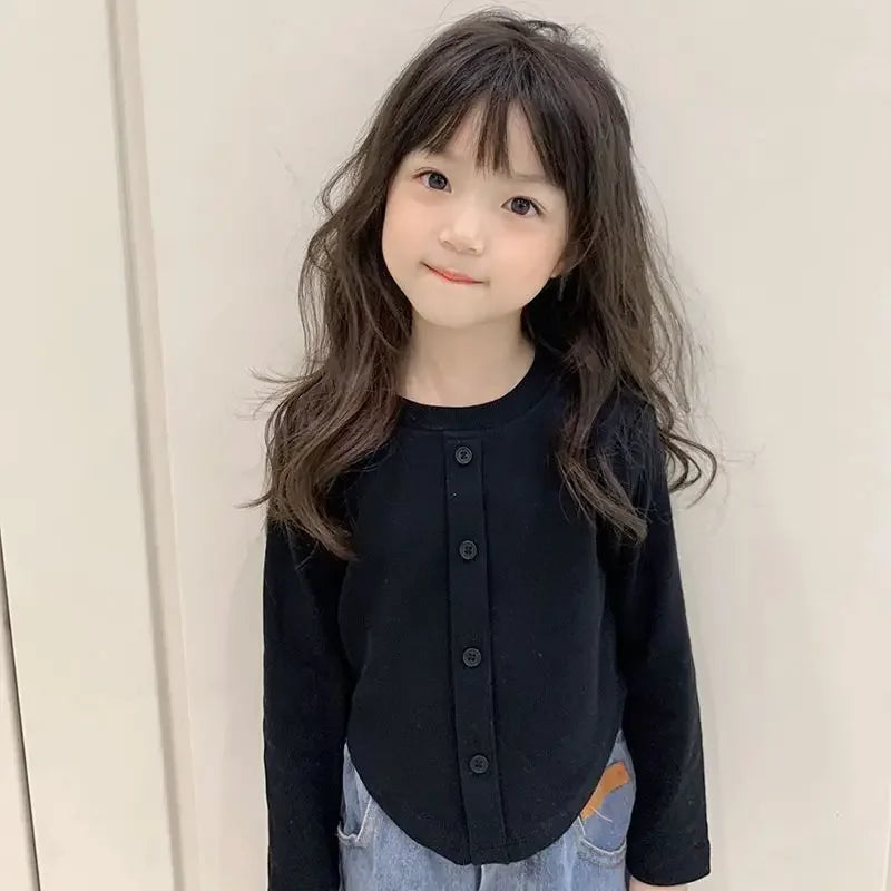 Kids' Clothing 1PCS Children's Denim Pants Girls' Baby Clothes Korean Bottoming Shirts Casual Jeans Girls Wide-leg Pants Tops