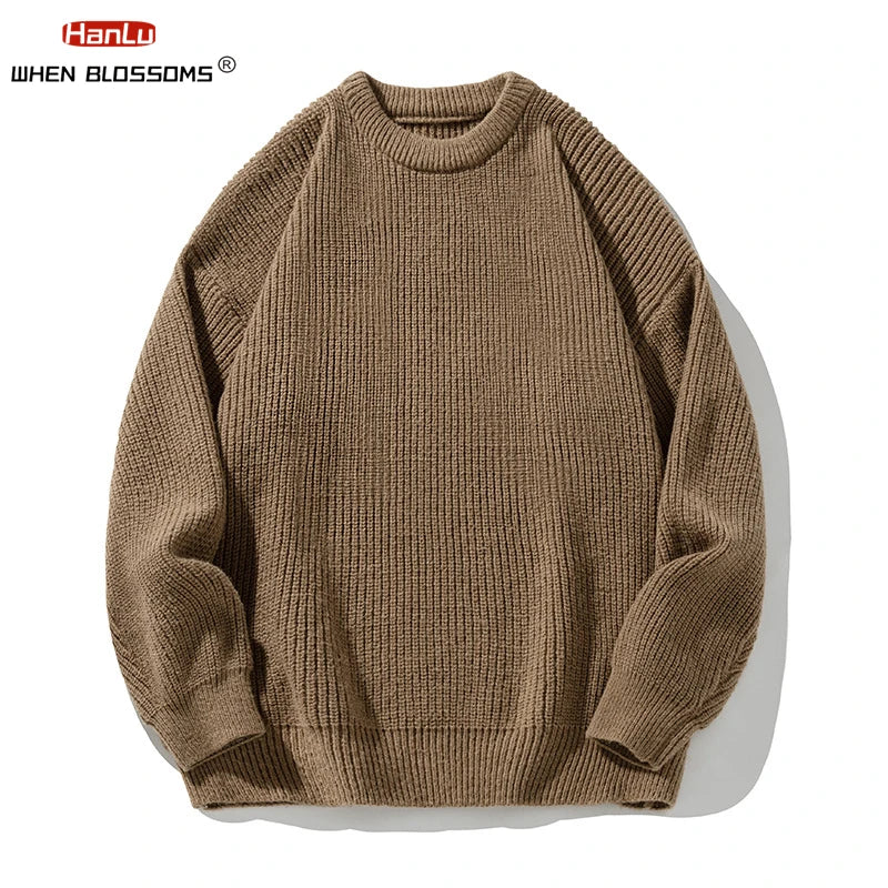 2023 Autumn Winter New Sweater Women's Men's  Green Knitted pullover Basic Solid Color Loose Black White Sweater Coats Warm Tops