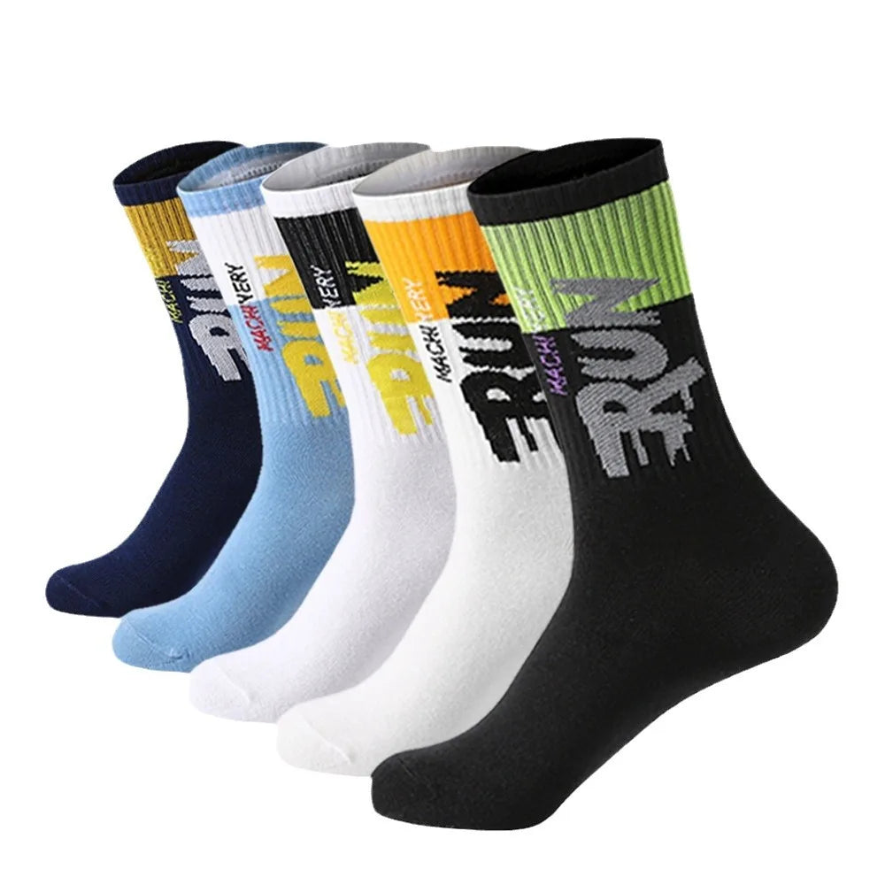5Pairs/Lot Organic Cotton Men Socks Running Sports Socks Skateboard Casual Fashion Basketball Socks Fitness Breathable socks man
