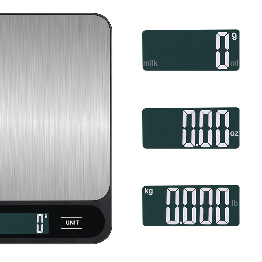 Digital Food Scale 10kg 1g Kitchen Scale Electronic 5kg 1g Baking Gram Weight Scales Grams Ounces Stainless Steel