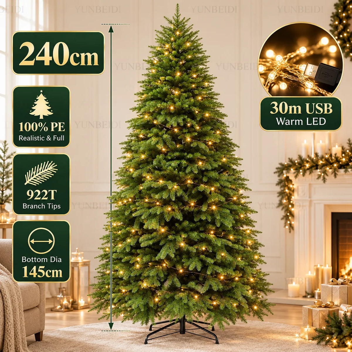Königlicher Nordmann-Weihnachtsbaum – 100% PE Real-Touch
