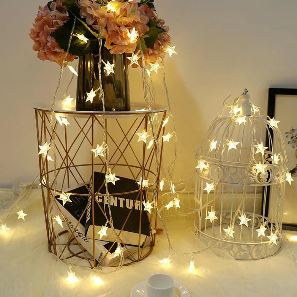 LED-Sternen-Lichterkette – Romantische Weihnachtsdekoration