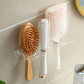 1pc Clear Acrylic Wall-Mounted Bathroom Organizer - No-Drill Storage Rack for Hair Brushes, Combs, Toiletries - Space-Saving