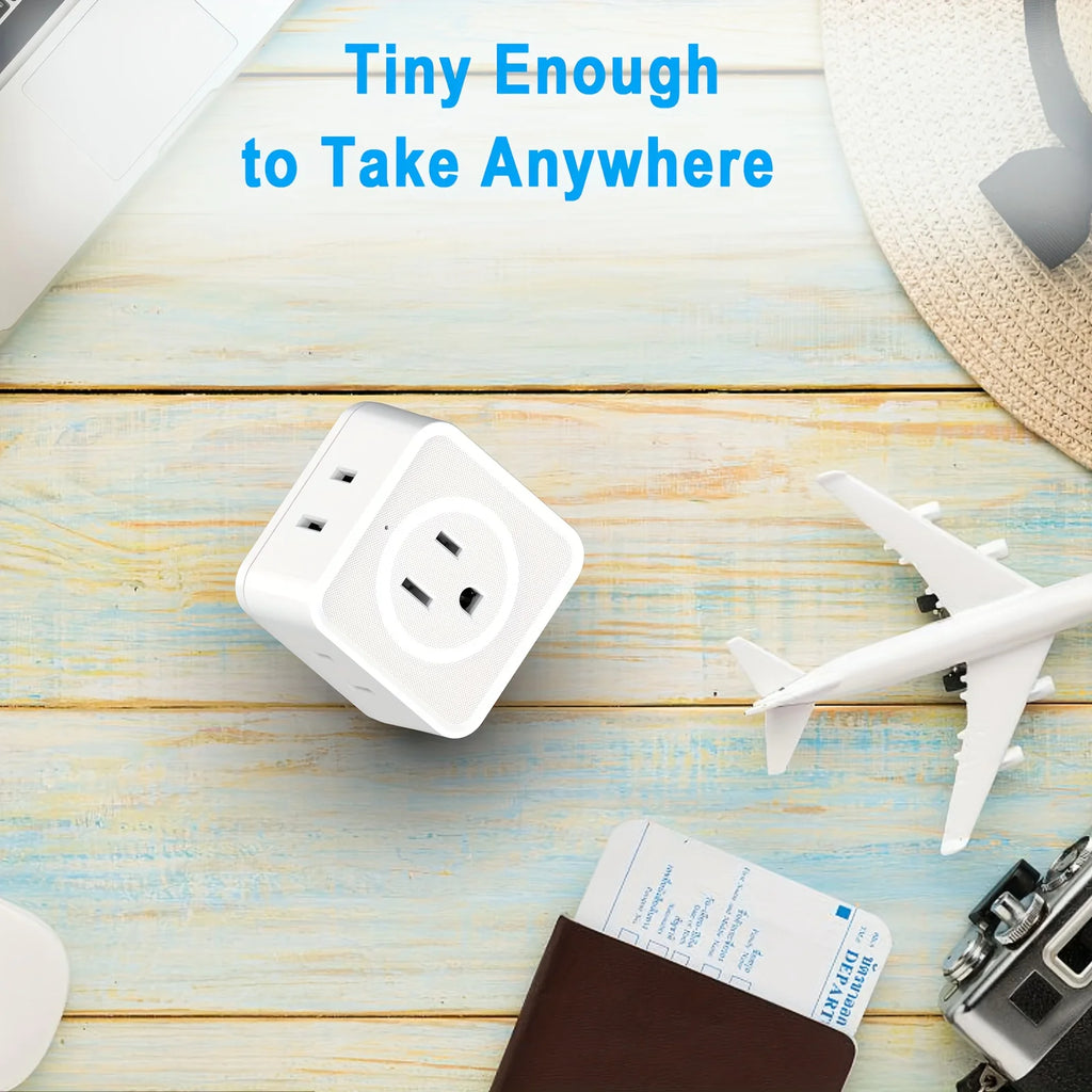 US Plug Wall Outlet Expander Multi Outlet Extender with 5AC Outlets,Small Electrical Outlet Splitter for Travel Home Office Dorm