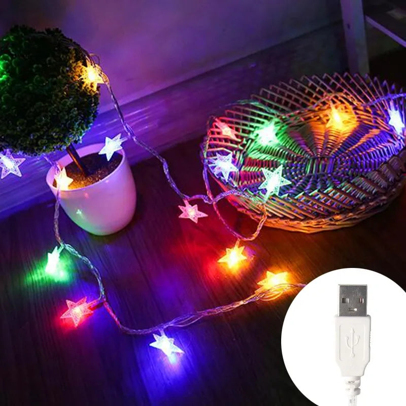 LED-Sternen-Lichterkette – Romantische Weihnachtsdekoration