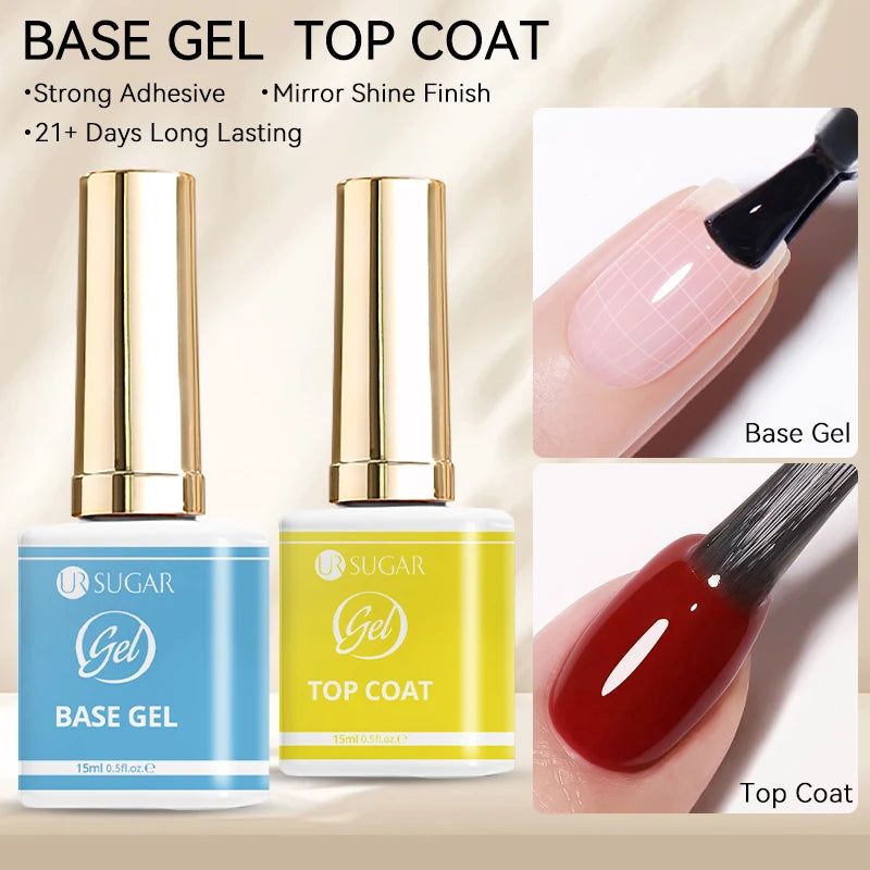 UR SUGAR 1/2Pcs Clear Fiber Rubber Base Gel Manicure Broken Nail Repaired Construction Fiberglass Semi Permanent Soak Off UV Gel