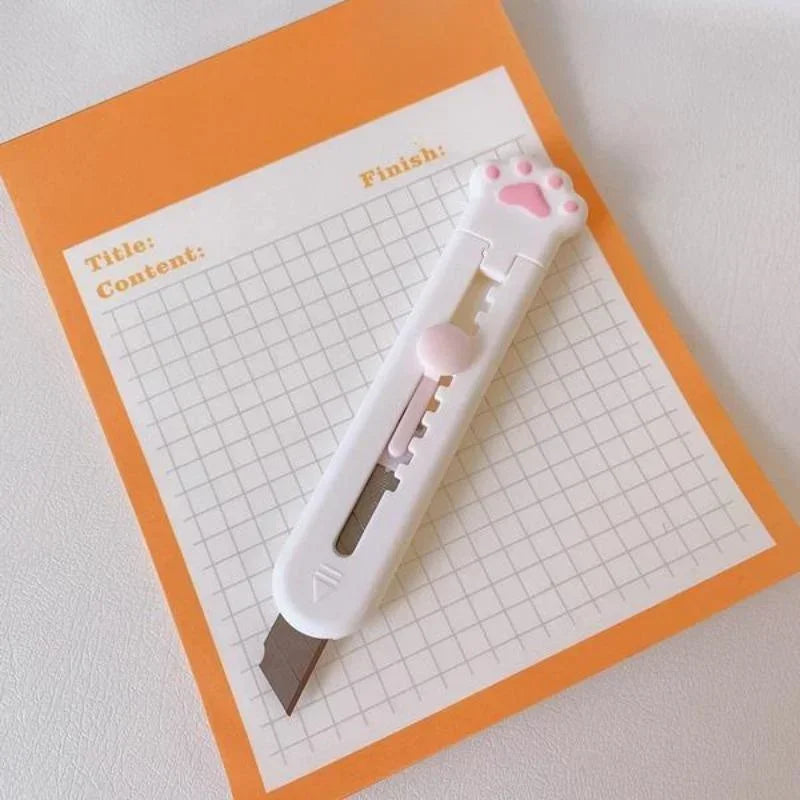 Mini Cute Cat Paw Utility Knife Lovely Cat Paw Kawaii Open Box Cutter Letter Envelope Opener Mail Knife School Office Supplies