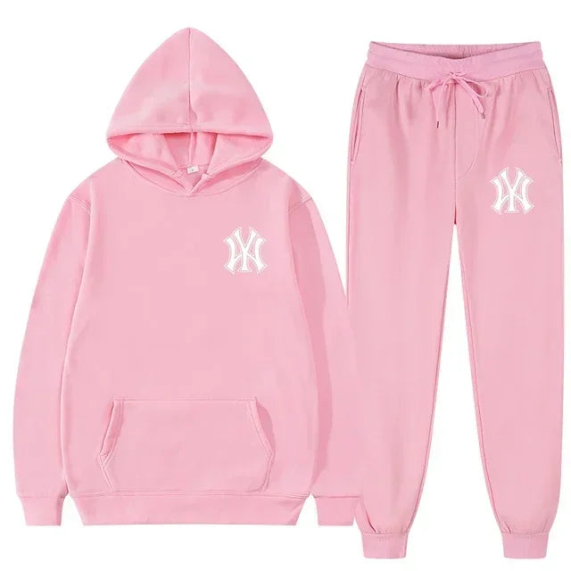 2026Men's running and fitness fashion casual sportswear set for autumn and winter hooded sweatshirt  jogging pants two-piece set