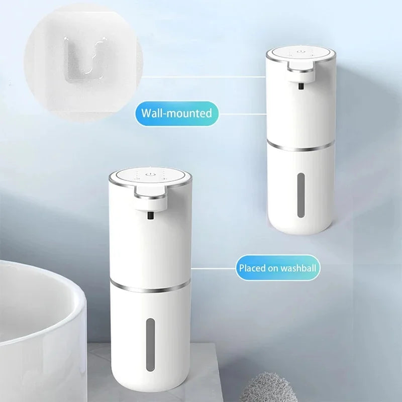 USB Rechargeable Automatic Soap Dispenser, 380ml Touchless Sensor Foaming for Kitchen Bathroom, 4-Level Adjustable