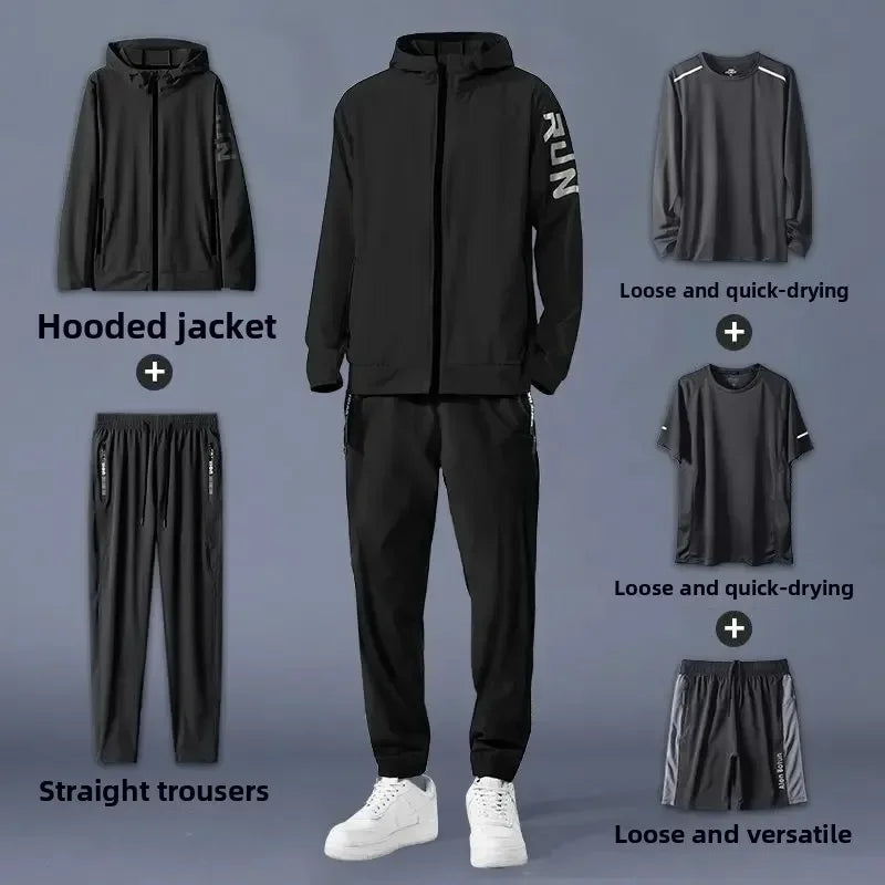 Men's Sportswear Set - Loose - Fit, Quick - Dry, Ideal for Fitness, Running, Gym & Outdoor Training