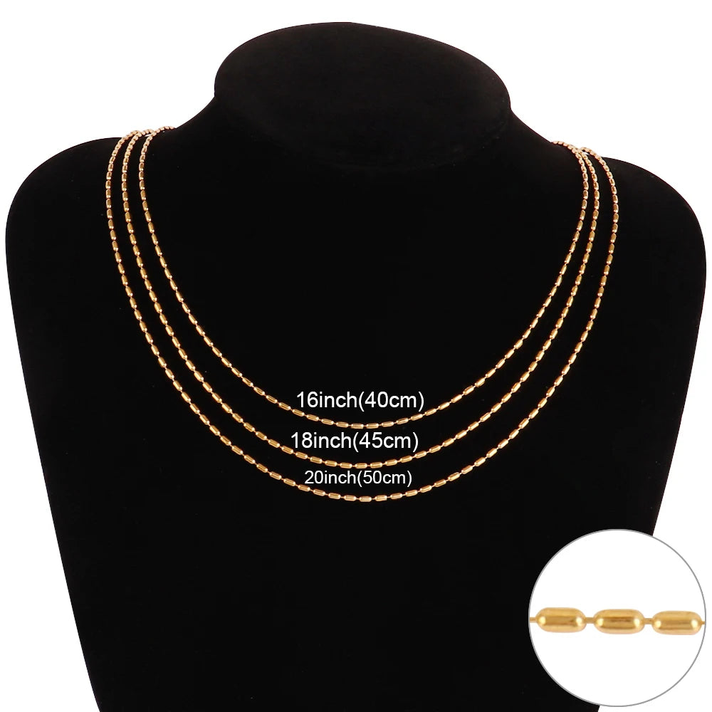 316 Stainless Steel Necklaces For Women Necklace Bead Necklace Choker Necklace Long Beads Chain Necklace Jewelry Gift Wholesale
