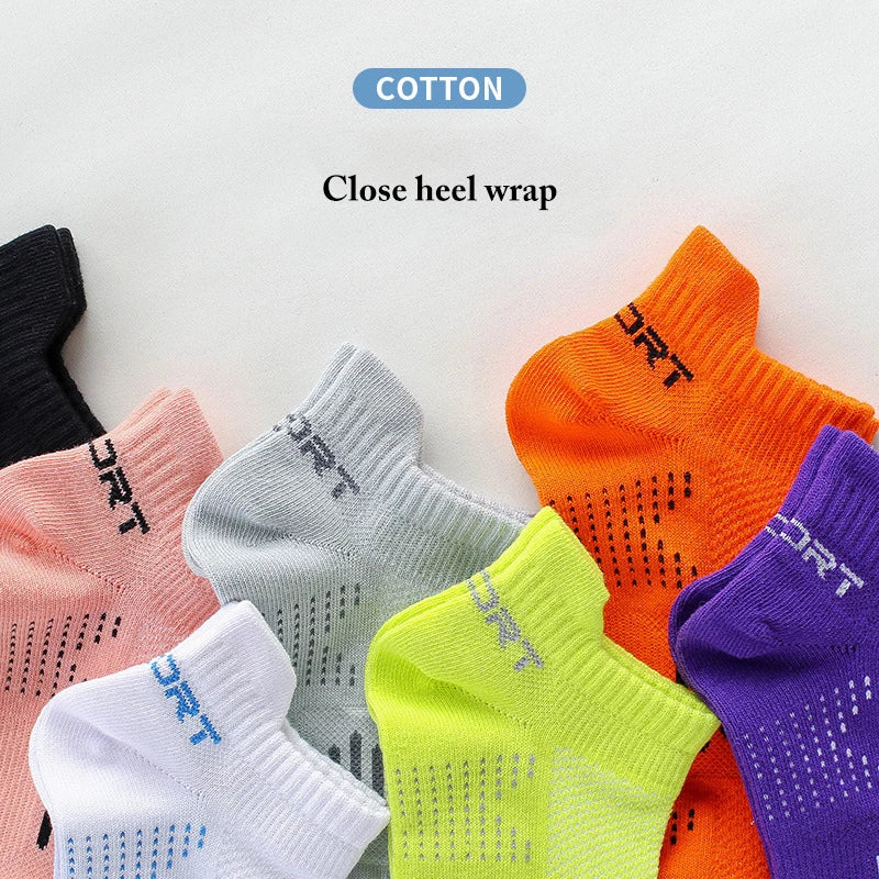 3Pairs/Lot Running Socks Men Woman Basketball Breathable Anti Slip Sport Fitness Cycling Walking Cotton Athletic No Sweat Sock