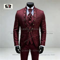 Elegante Hochzeitsanzüge für Herren: florales Jacquard-Sakko, Weste und Hose im 3-teiligen Set, Bräutigam-Smoking, festliche Herrenbekleidung