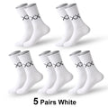 5Pairs/Lot Cotton Socks Men Soft Breathable Long Socks FASHION Solid Color Deodorize White Socks Man Outdoor Sports Soccer Sock