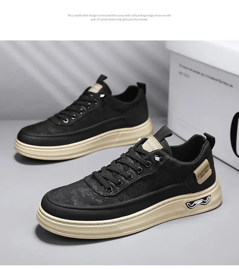 Classic Men Skate Sneakers Wear Resistant Outsole Light Soft Upper Daily Street Walking Casual Flat Footwear For Young AdultMale
