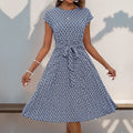 Casual Women's Summer Long Dress Elegant Printed Loose A-Line Beach Midi Sundress Vintage Pleated Maxi Dresses Female Vestidos