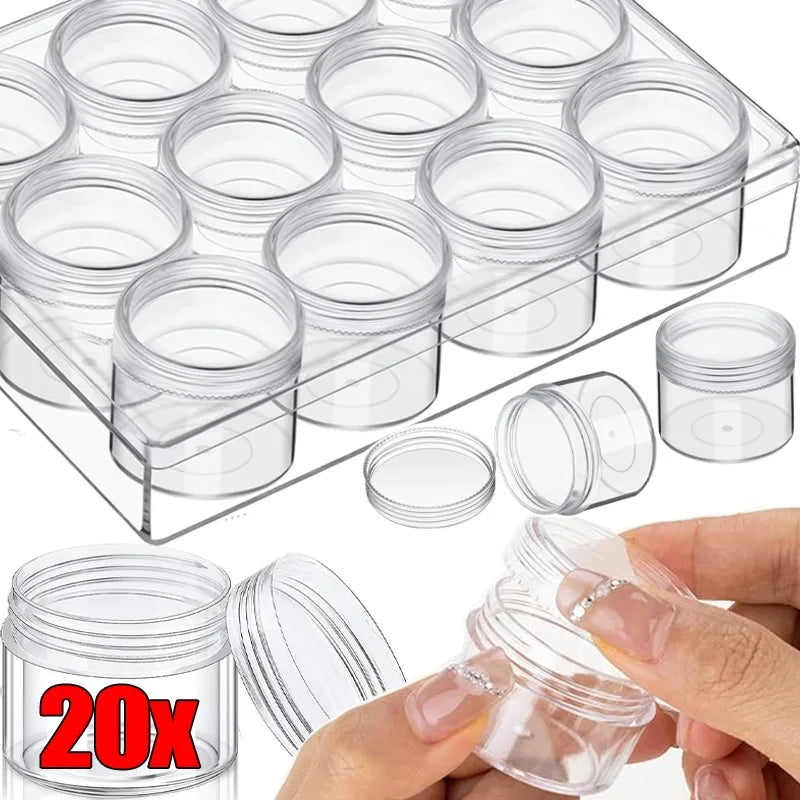 Clear Plastic Containers with Lids Portable Travel Empty Bottles Makeup Cosmetic Container Face Cream Lotion Storage Jars Box