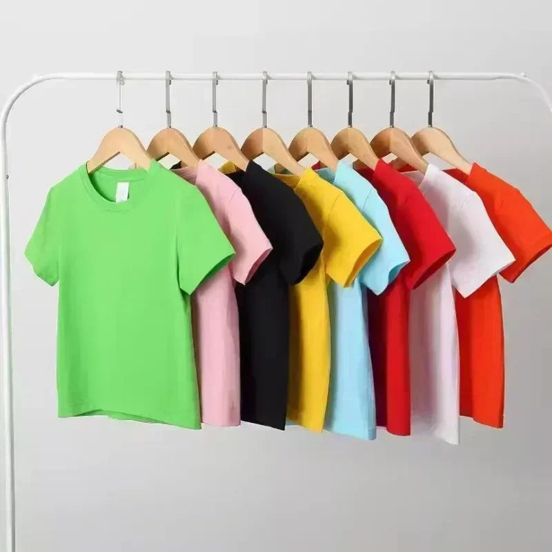 Kids Family Matching T Shirt Line Bear Korean Text Cartoon Print Short Sleeve Cotton Tops For Boys Girls Daily Casual Outfit