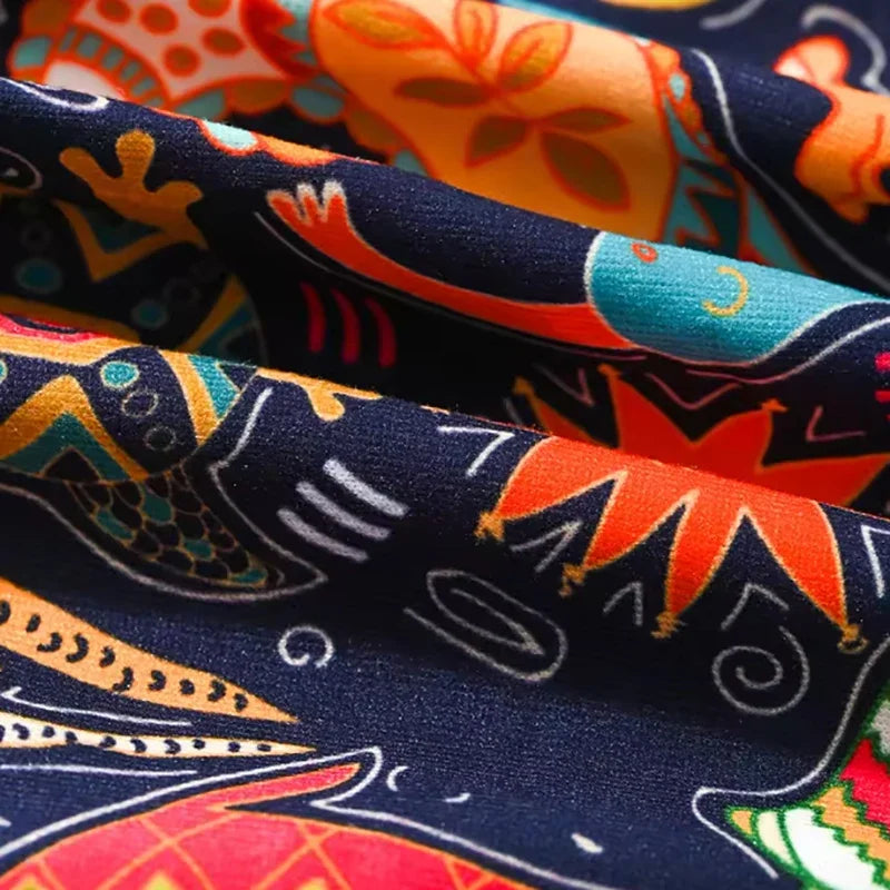 Boxer Briefs 3PCS Set Cartoon Graffiti Print Underwear Soft Breathable Male Shorts Fashion Casual Men Underpants Multi Patterns