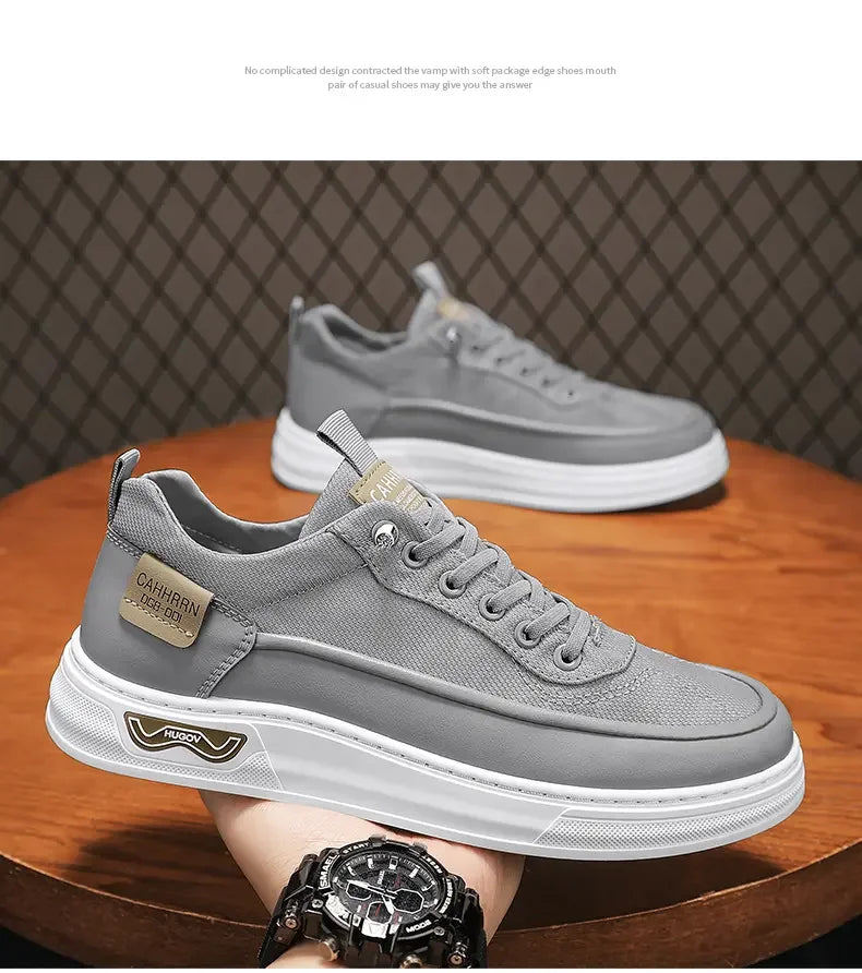 Classic Men Skate Sneakers Wear Resistant Outsole Light Soft Upper Daily Street Walking Casual Flat Footwear For Young AdultMale