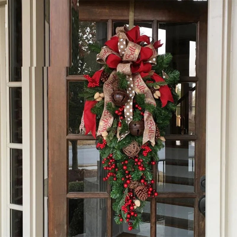 Luxus Weihnachtsgirlande & Invertierter Designer-Baum für die Tür