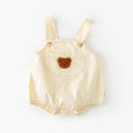2025 Summer Baby Romper for 0 - 2 Years Old Bear Embroidered Open Crotch Infant Clothes, Lightweight and Adorable Overall Style