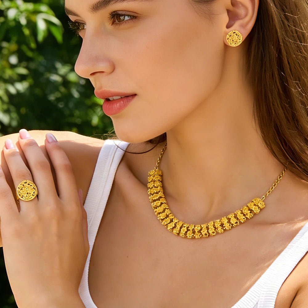 Women’s Jewelry Set Dubai High-quality Luxury Jewelry New Trendy African Women Jewelry Brazilian Bold Jewelry Set Wholesale