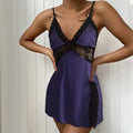 Women's Sleep European and American Lounge Sleepshirts Home Sexy Sleepwear Camisole Skirt Lace Low Neck Nightgown Nightgowns