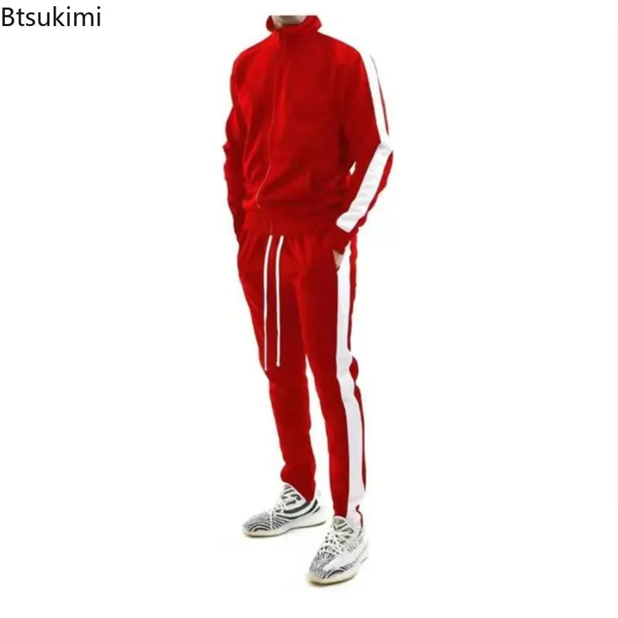 New Men's Tracksuit Men Hooded 2 Piece Set Autumn Winter Youth Trendy Streetwear Casual Sports Sweat Outfit Fashion Men Clothing