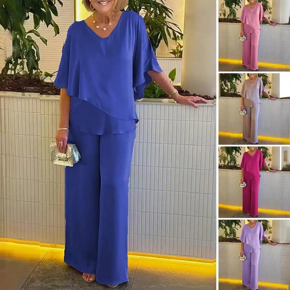 Women's Casual 2-piece Set Suit Spring Fall New High Waist Top And Pants Set Loose O-neck Blouses Suit Women Clothes Lounge Suit