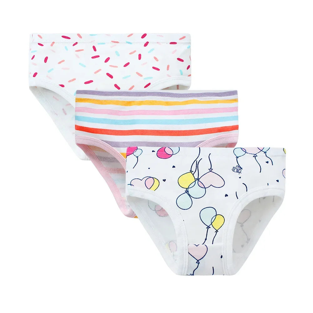 Baby Girls Panties 3pcs Per Pack Cotton Student Kids Cute Underwear Teen Panties Young Puberty Girls Underpant