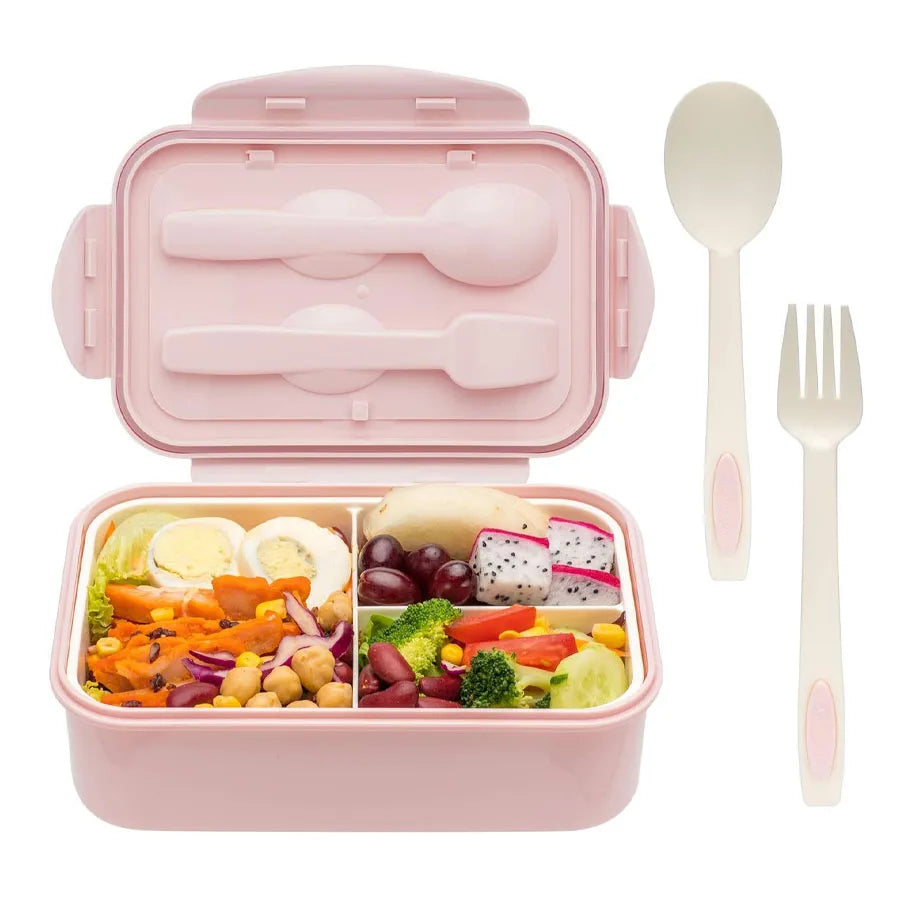Bento Boxes for Adults - 1400 ML Bento Lunch Box For Kids Childrens With Spoon & Fork - Durable Perfect Size for On-the-Go Meal