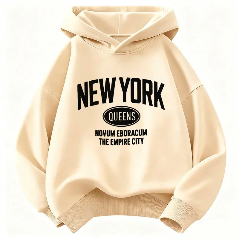 Kids New York Fashion Letter Hoodie Sweatshirt Casual Hoody for Boys & Girls Comfortable Autumn Winter Children's Clothing
