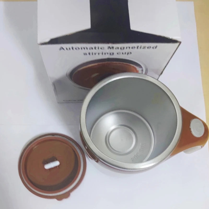 1pcs Automatic Self Stirring Magnetic Mug Stainless Steel Temperature Difference Coffee Mixing Cup Blender Mixer Thermal Cup