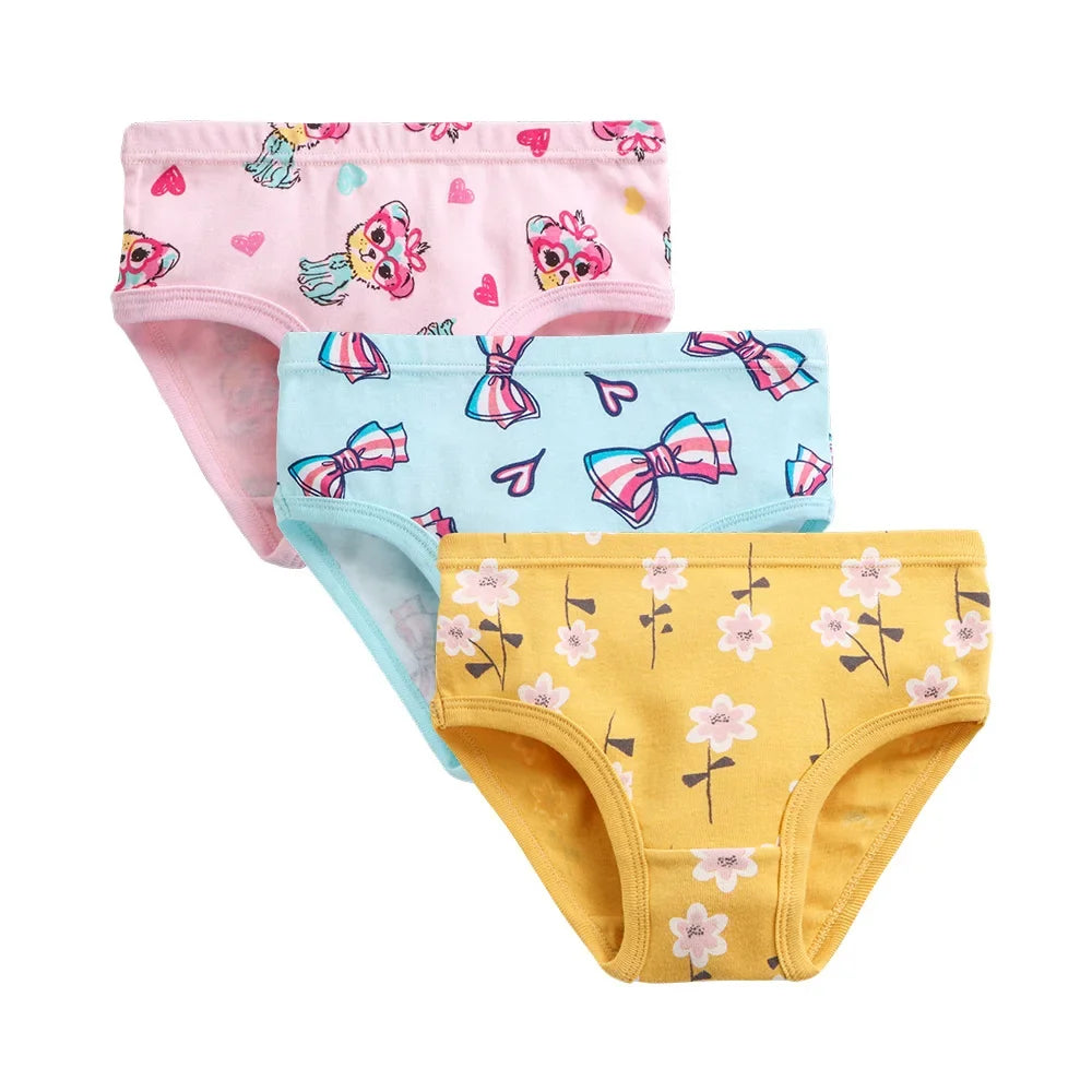 Baby Girls Panties 3pcs Per Pack Cotton Student Kids Cute Underwear Teen Panties Young Puberty Girls Underpant