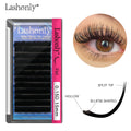 Lashonly Ellipse Flat Lashes Super Soft Matte Split Tips Faux Mink Natural Eyelash Extensions for Beauty Salons