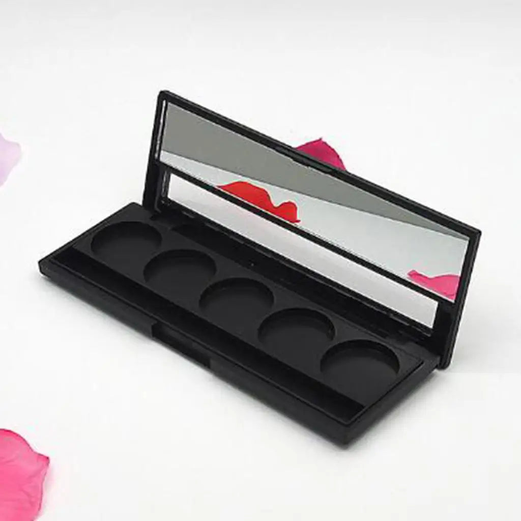Empty Makeup Case Portable Blusher Box with Clear Window Makeup Palette for DIY Makeup Set Full Kit and Travel Use