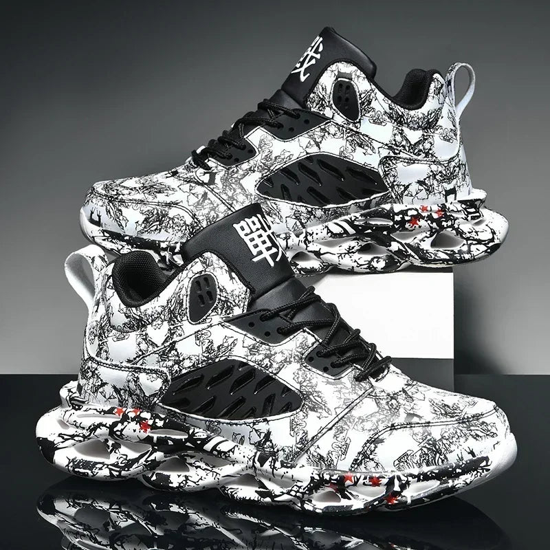 Chunky Male Sneakers Platform Men Shoes Trend Breathable Casual Shoes Light Running Shoes for Men 2025 New Print Tenis Masculino