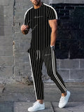 A New Summer 2025 Streetwear Men's Set Featuring Simple Casual Fashionable Sporty and Comfortable 3D Vertical Letter Prints